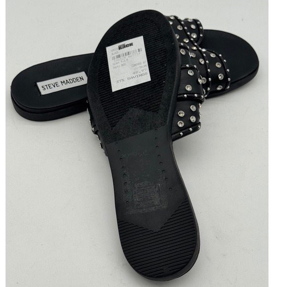 Steve Madden Black Rhinestone‎ Kammi Slide Sandals Women's - Picture 8 of 9